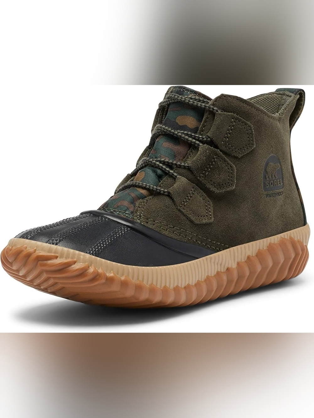 Sorel Out 'N About Plus Alpine Tundra Camoflauge Boots Green Sz 7.5 Waterproof